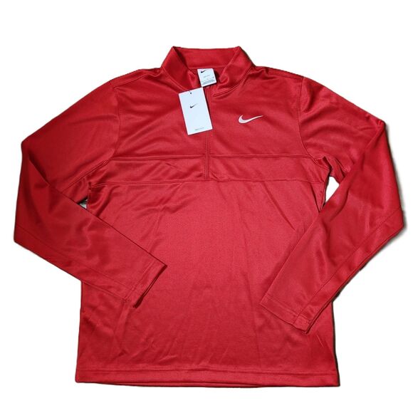 Nike Dri-Fit Golf Shirt – Men’s Small, Red, 1/4 Zip Long Sleeve, Unworn - Picture 1 of 10